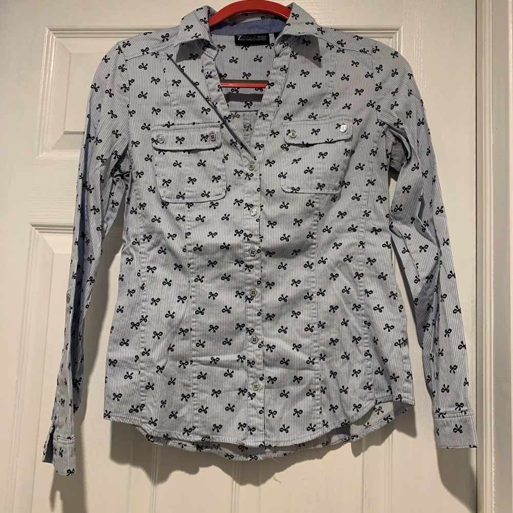 Business Shirt, 7th Avenue, S, blue & white